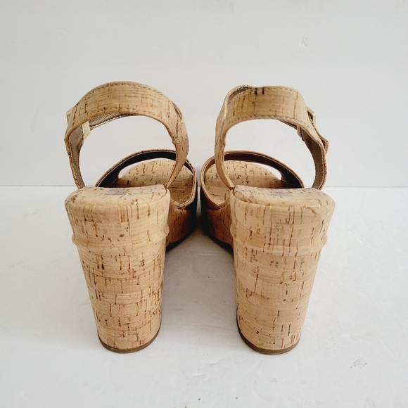 NEW Korks By Kork Ease Jenneve Cork Natural Wedge Strappy Cork Sandals, Size 9 - Picture 5 of 9